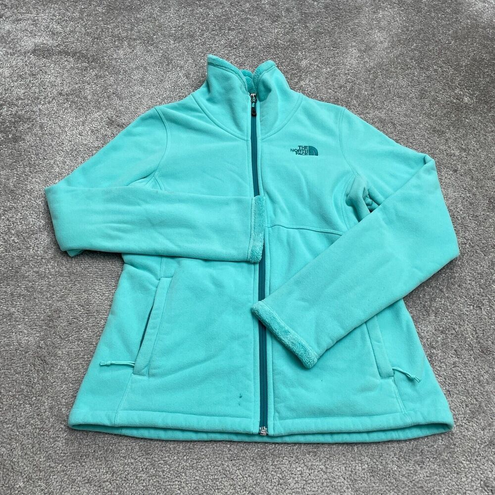 The North Face Morning Glory Fleece Jacket Womens Small Green Full Zip Outdoor